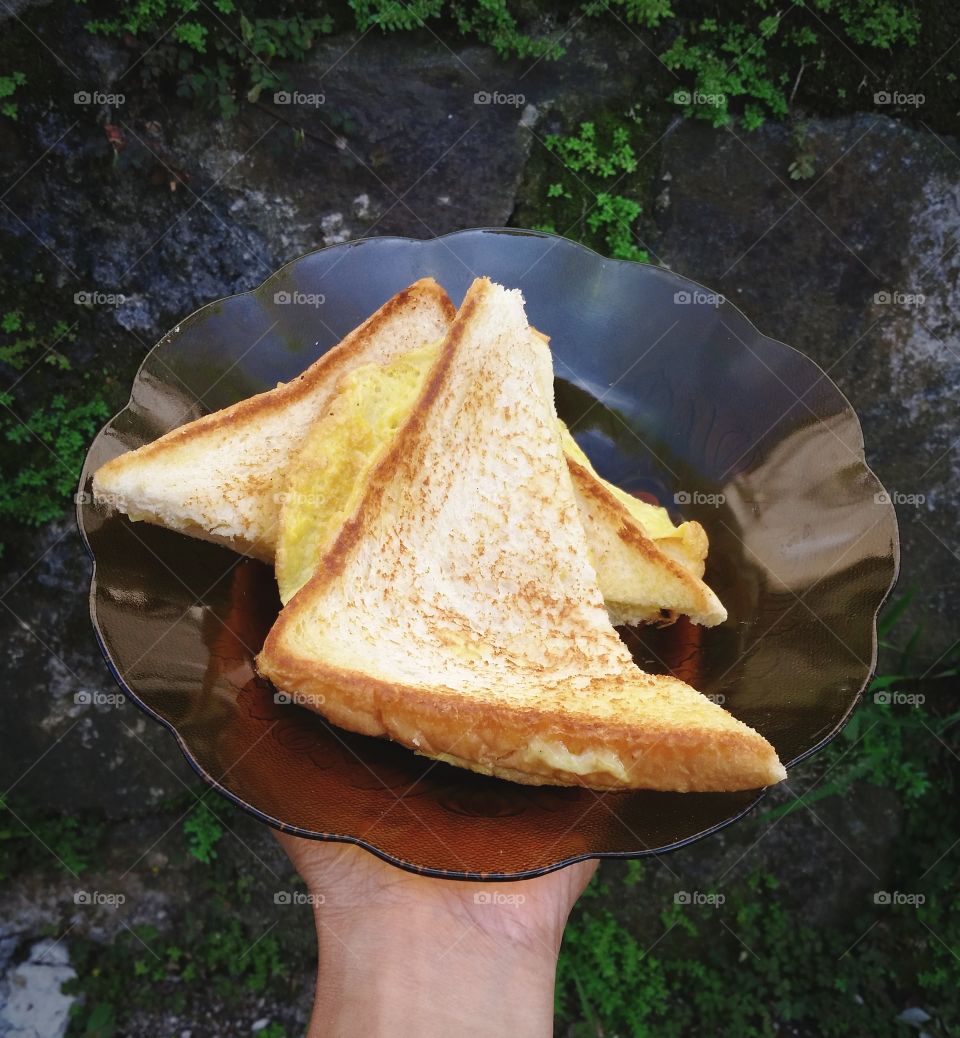 Light toasted bread...