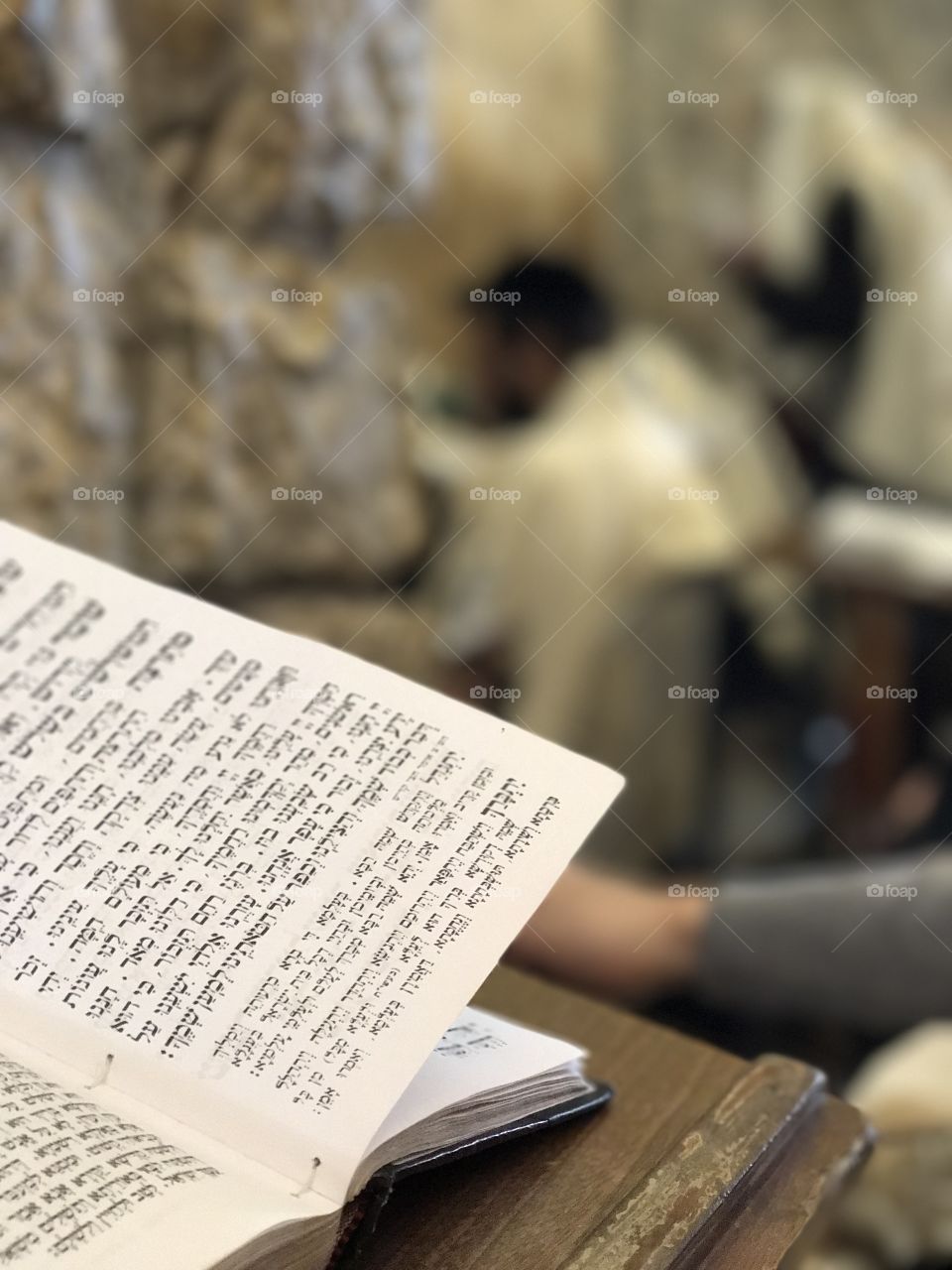 People Landmarks - Jews Pray and Study the Holy Scriptures next to the Western Wall. 