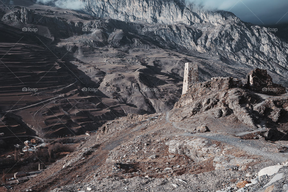 panoramic view of Caucasian mountains.  nature background