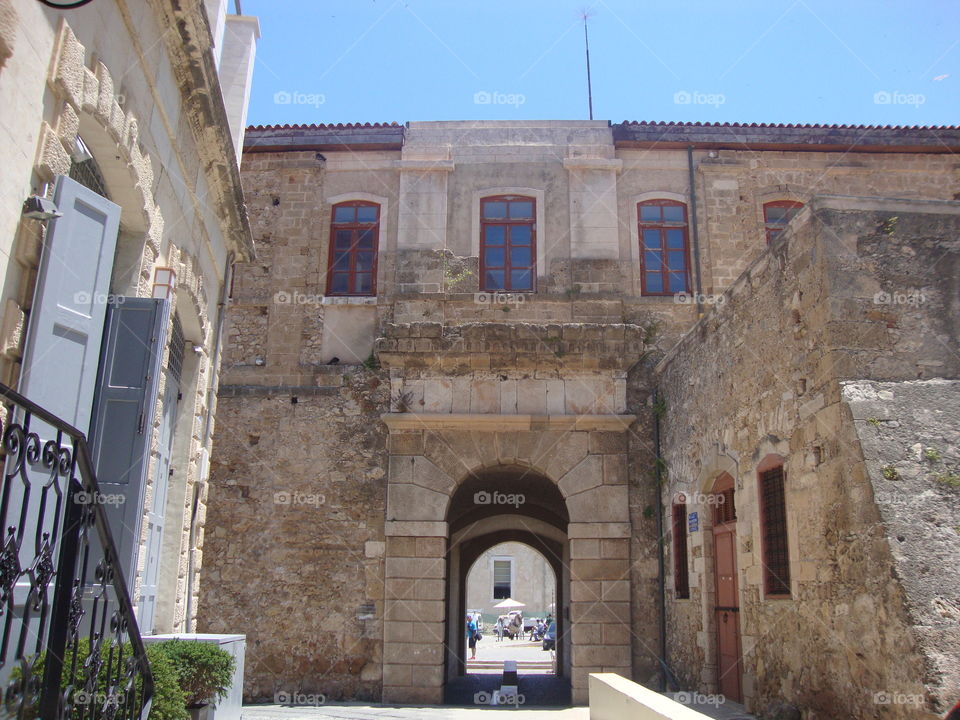 old neoclassical building. a walk around the greek alleys, chania, crete