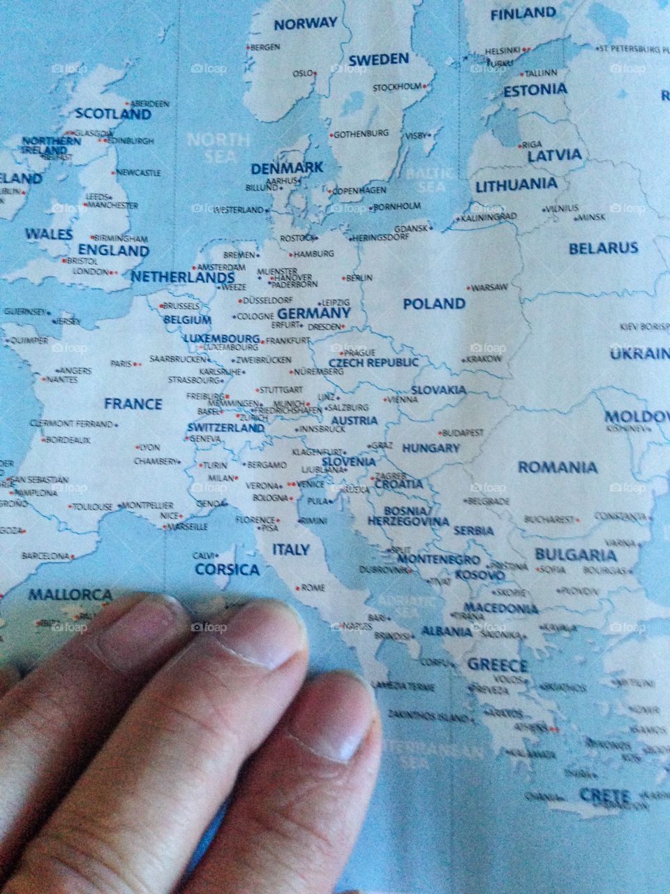 Locating map of Europe