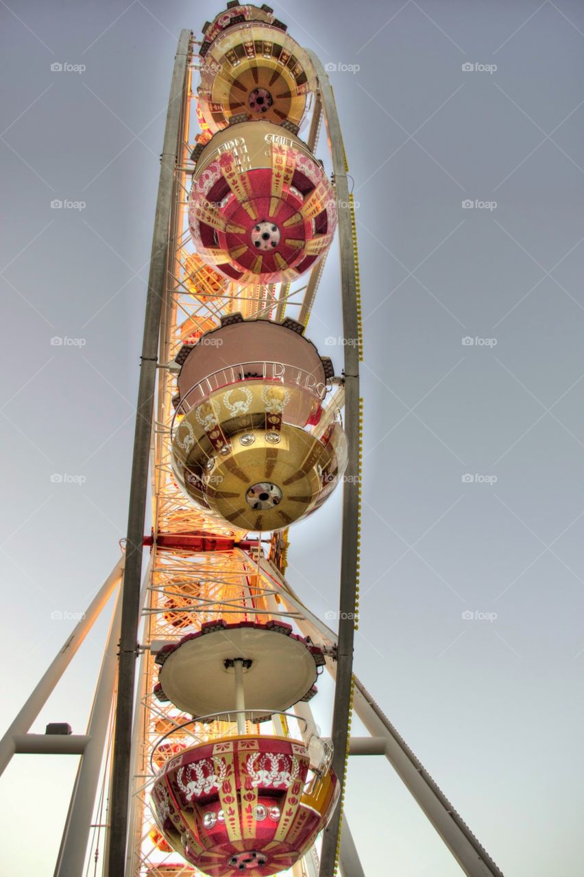 Big Wheel. Looking skywards through a Ferris Wheel.