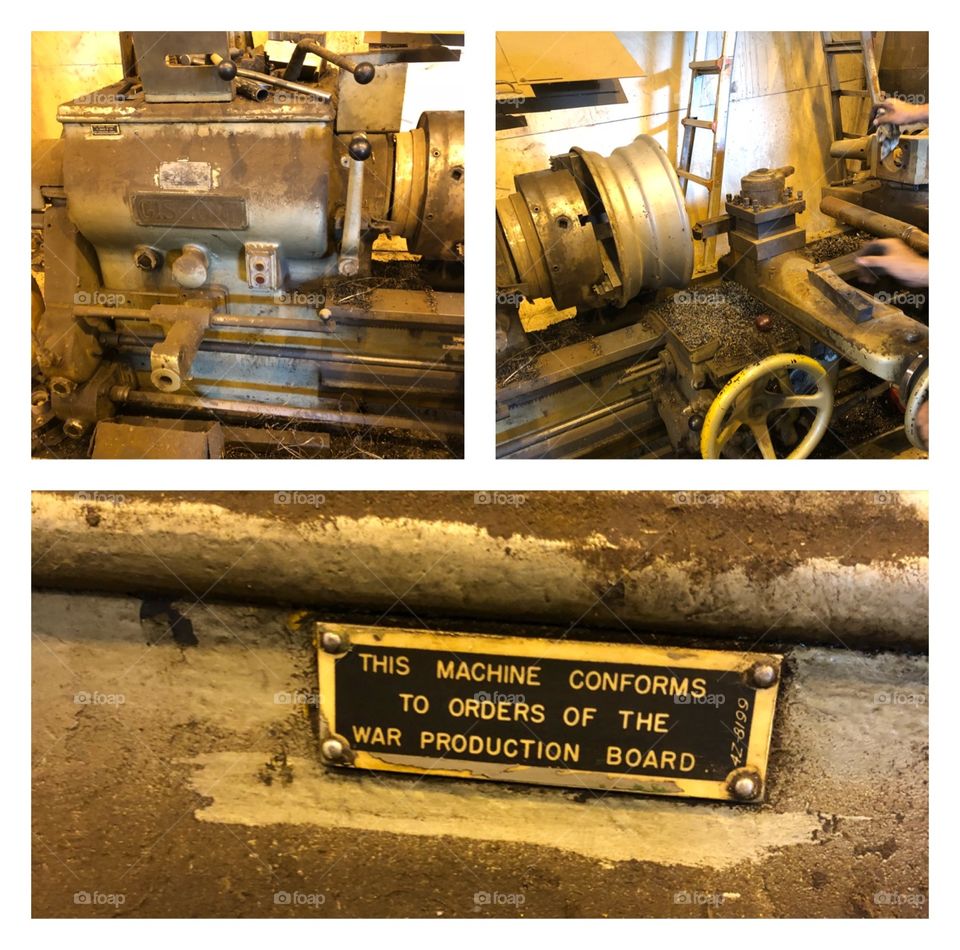 This machine conforms to orders of the war production board. Found in a warehouse deep in the south.
