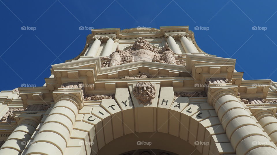 City hall building office. City hall building office arch entrance architecture