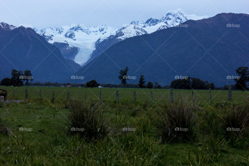 New Zealand - Fox glacier from a distance 