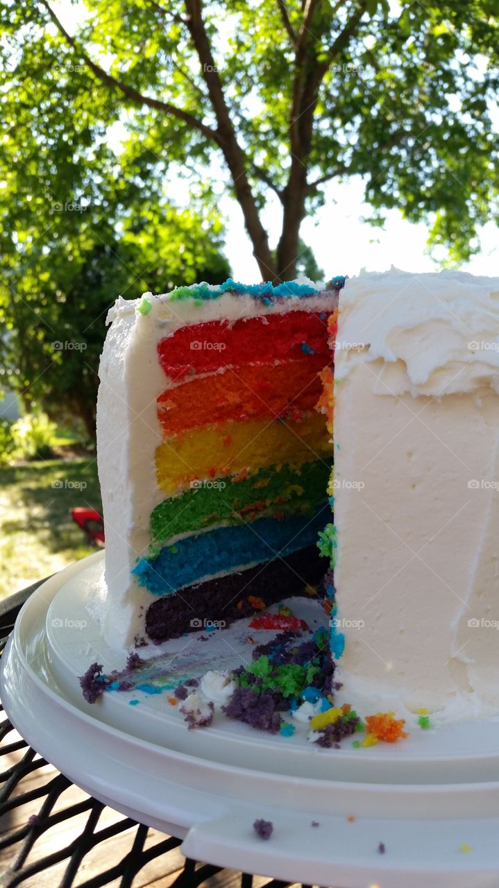 Close-up of layered cake