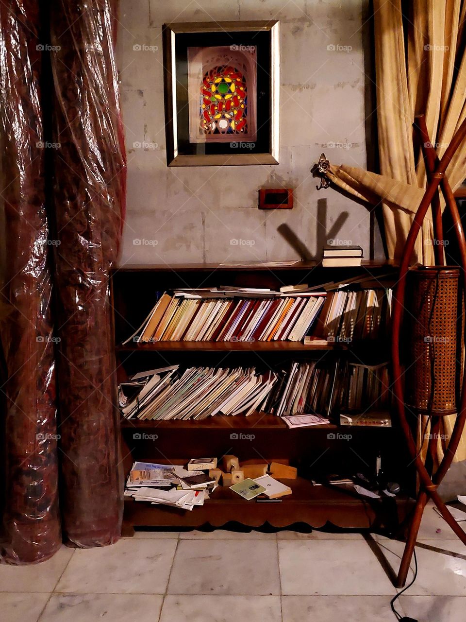 A collection of books in a library