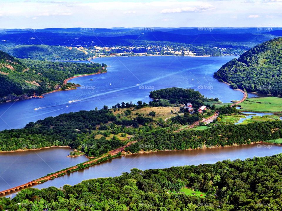 High angle view of island