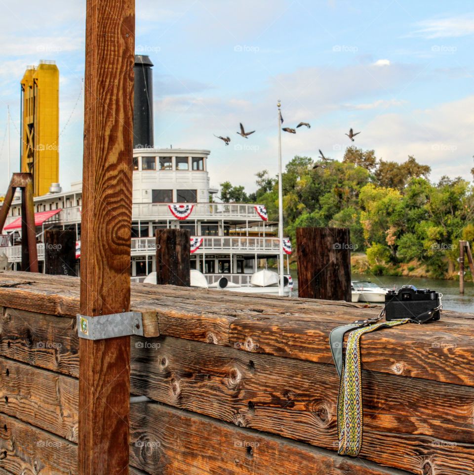 picture taking on the River front in Old Town Sacramento