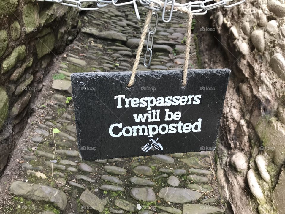 This is an entire village which welcomes visitors, so this fun warning is perhaps understandable, in any case l find it very witty.