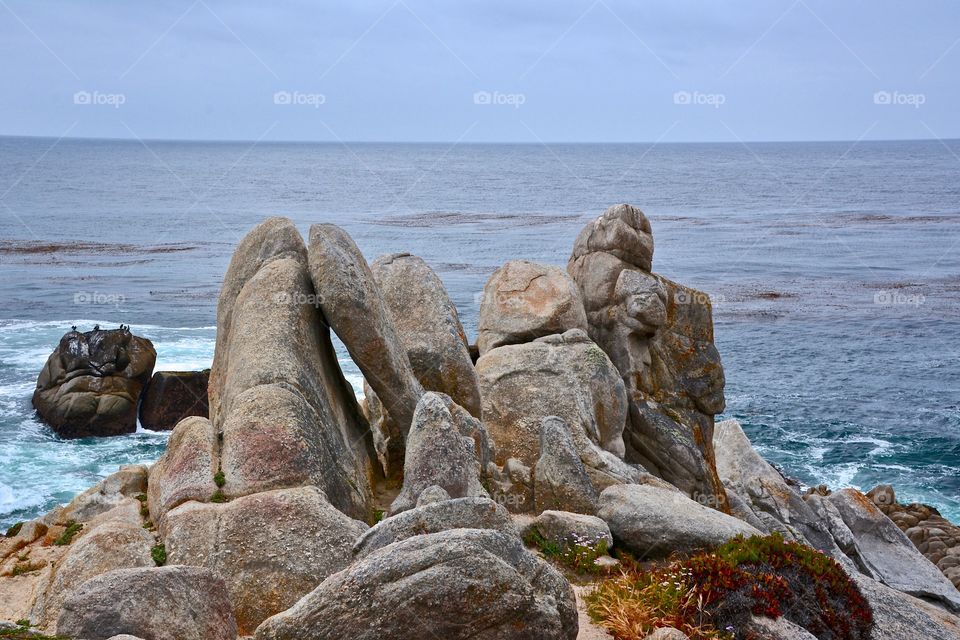 Scenic view of sea in Monterey, California
