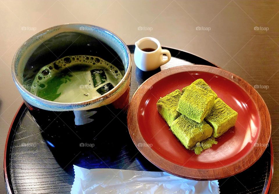 WARABIMOCHI with matcha