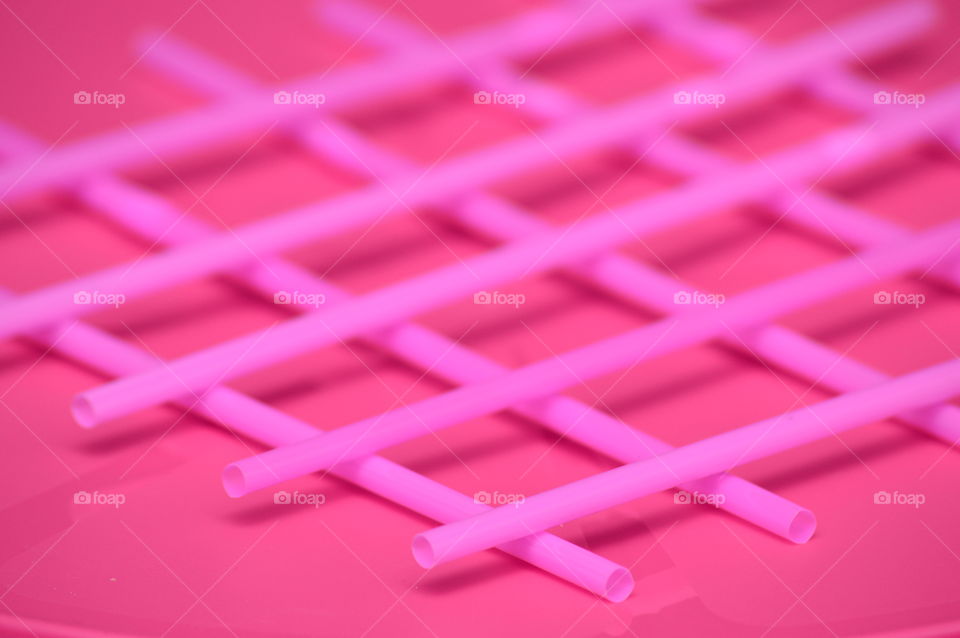 Close-up of pink straw