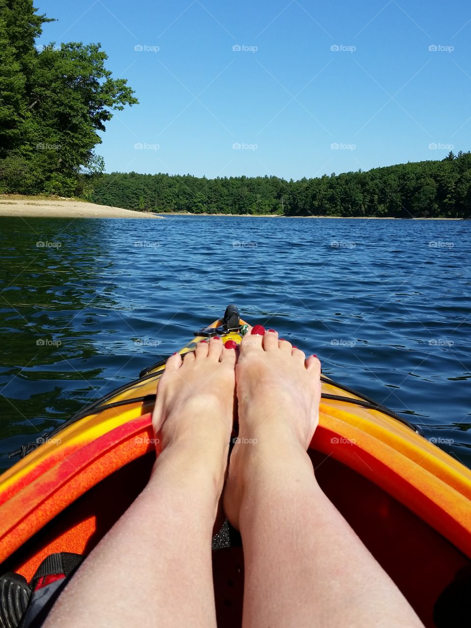 kicking back in the kayak