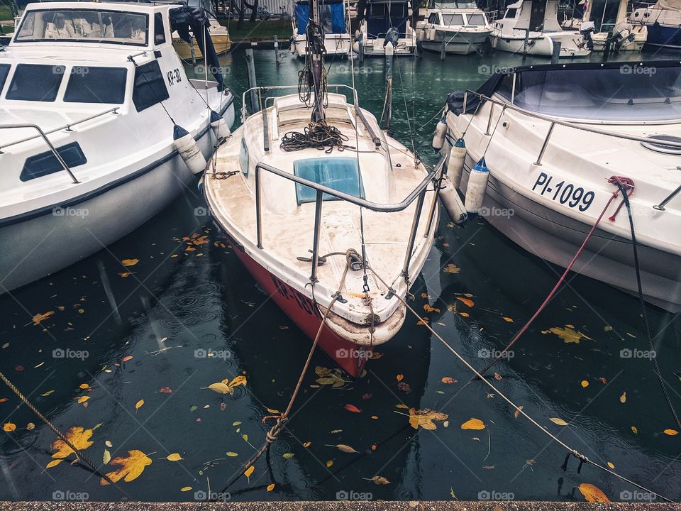 Seaside with boats in Portoroz.