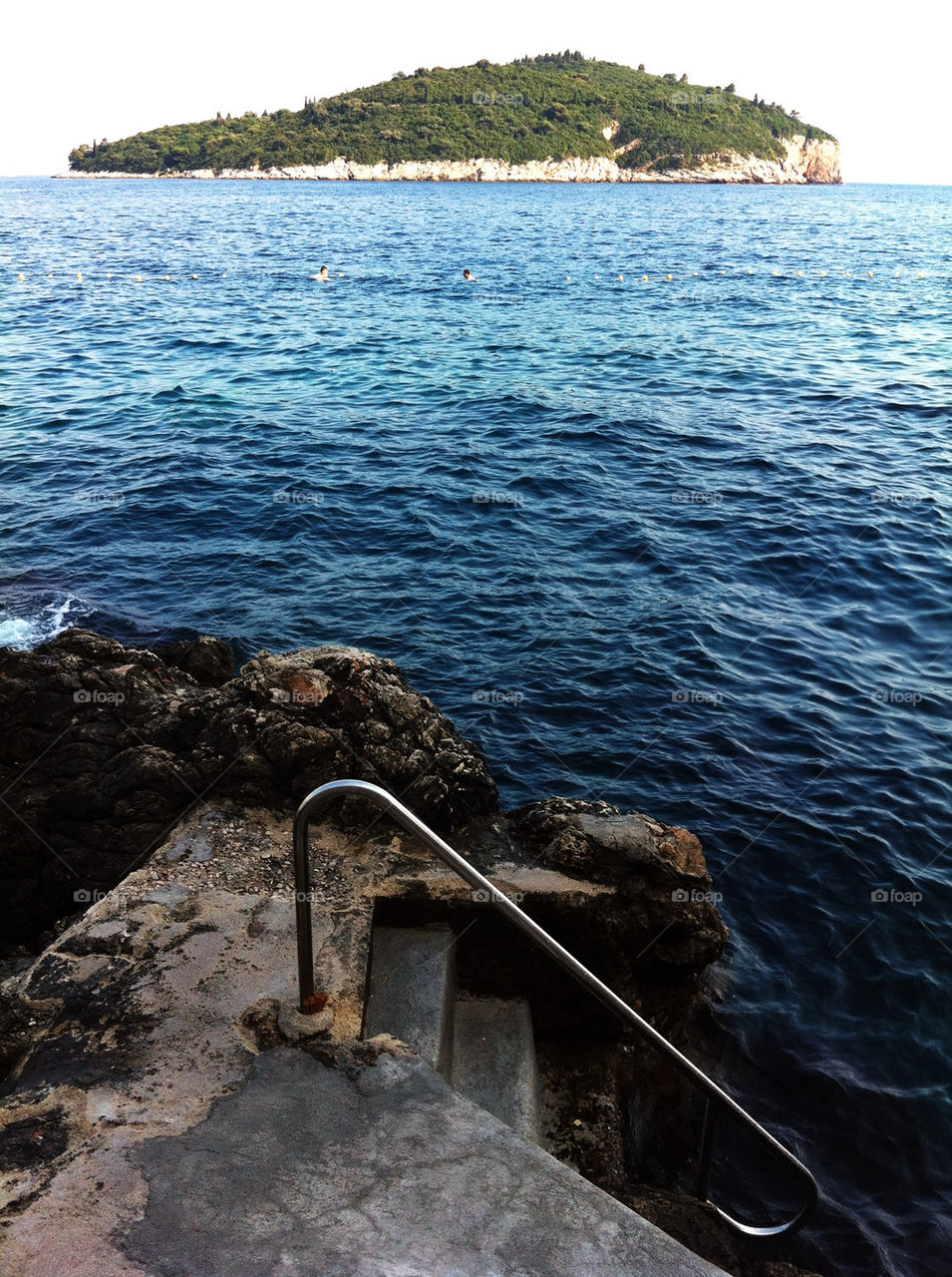 blue water stairs rock by moonwater