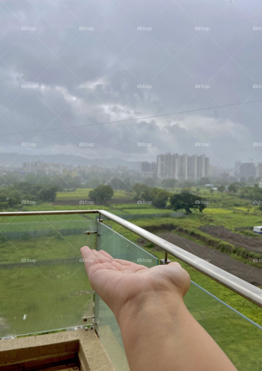 Playing in the rain makes me happy