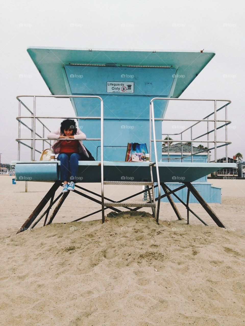 Woman on Lifeguard Post