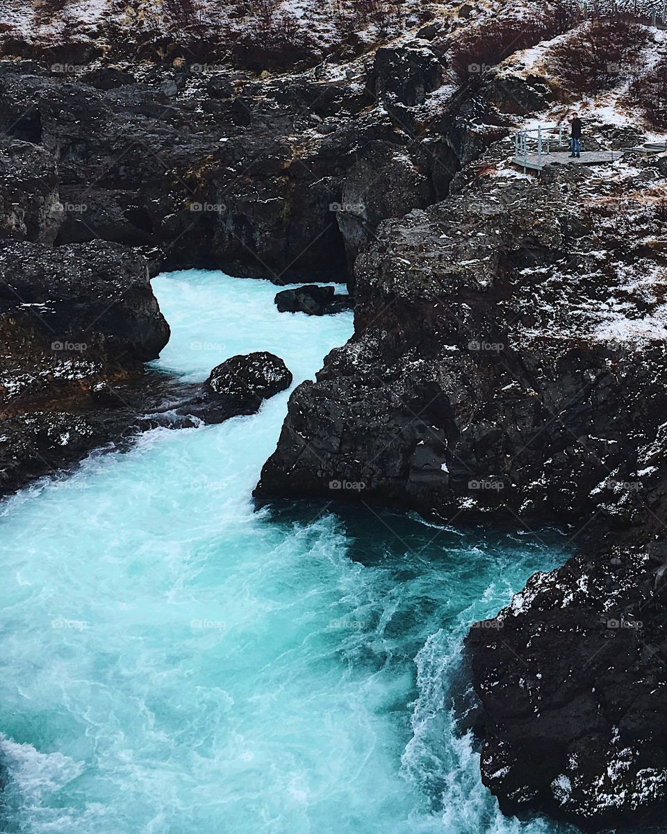 Blue river in Iceland