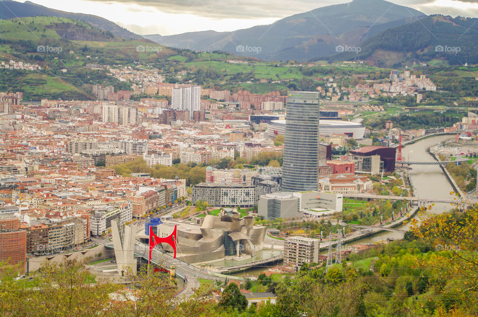 Panoramic view of Bilbao, Spain.