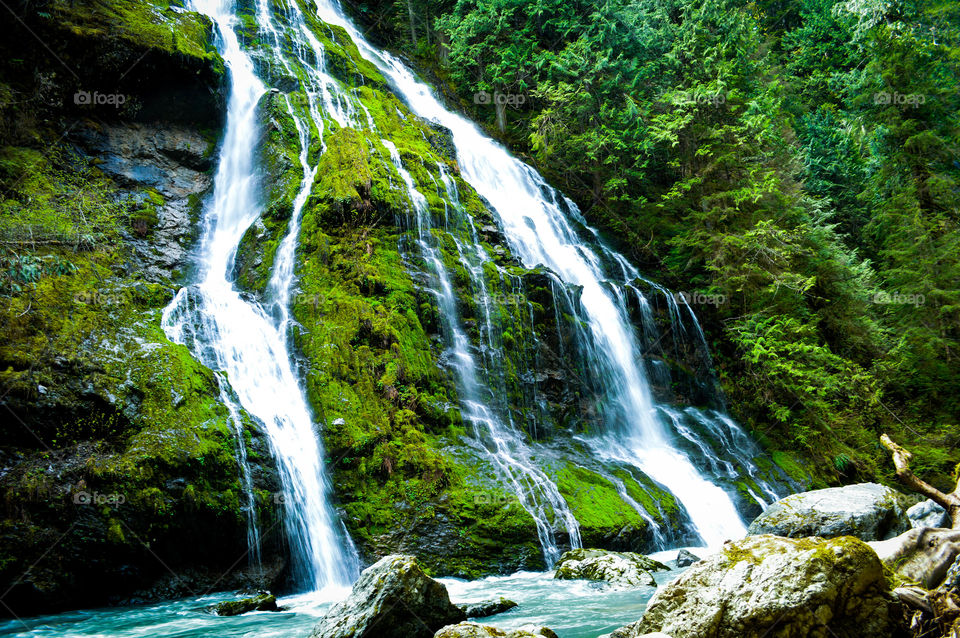 a beautiful zen waterfall