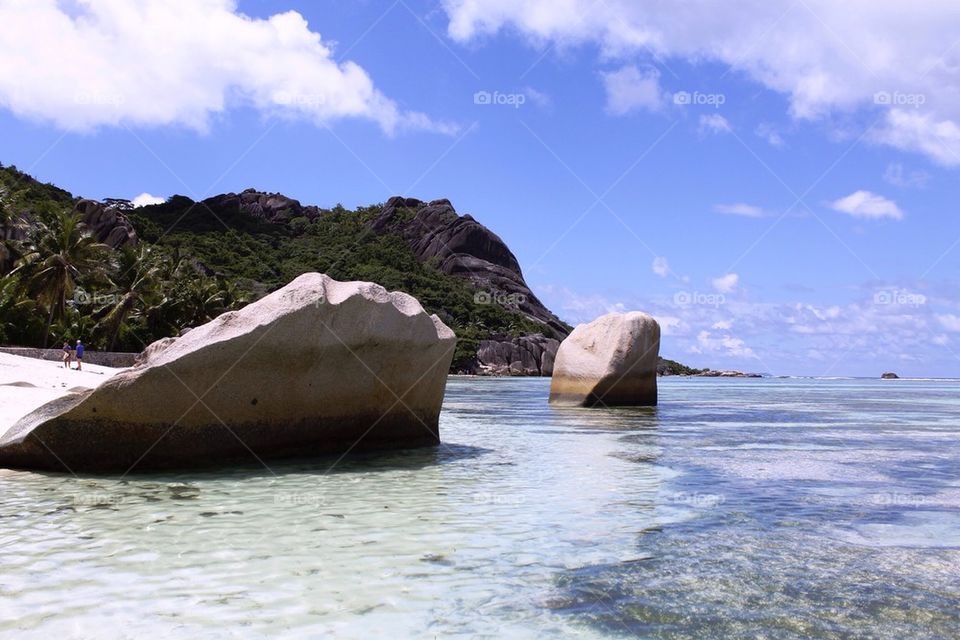 Rocks in sea