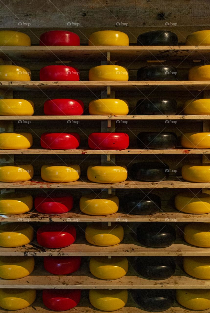 cheese wheels made in the Netherlands