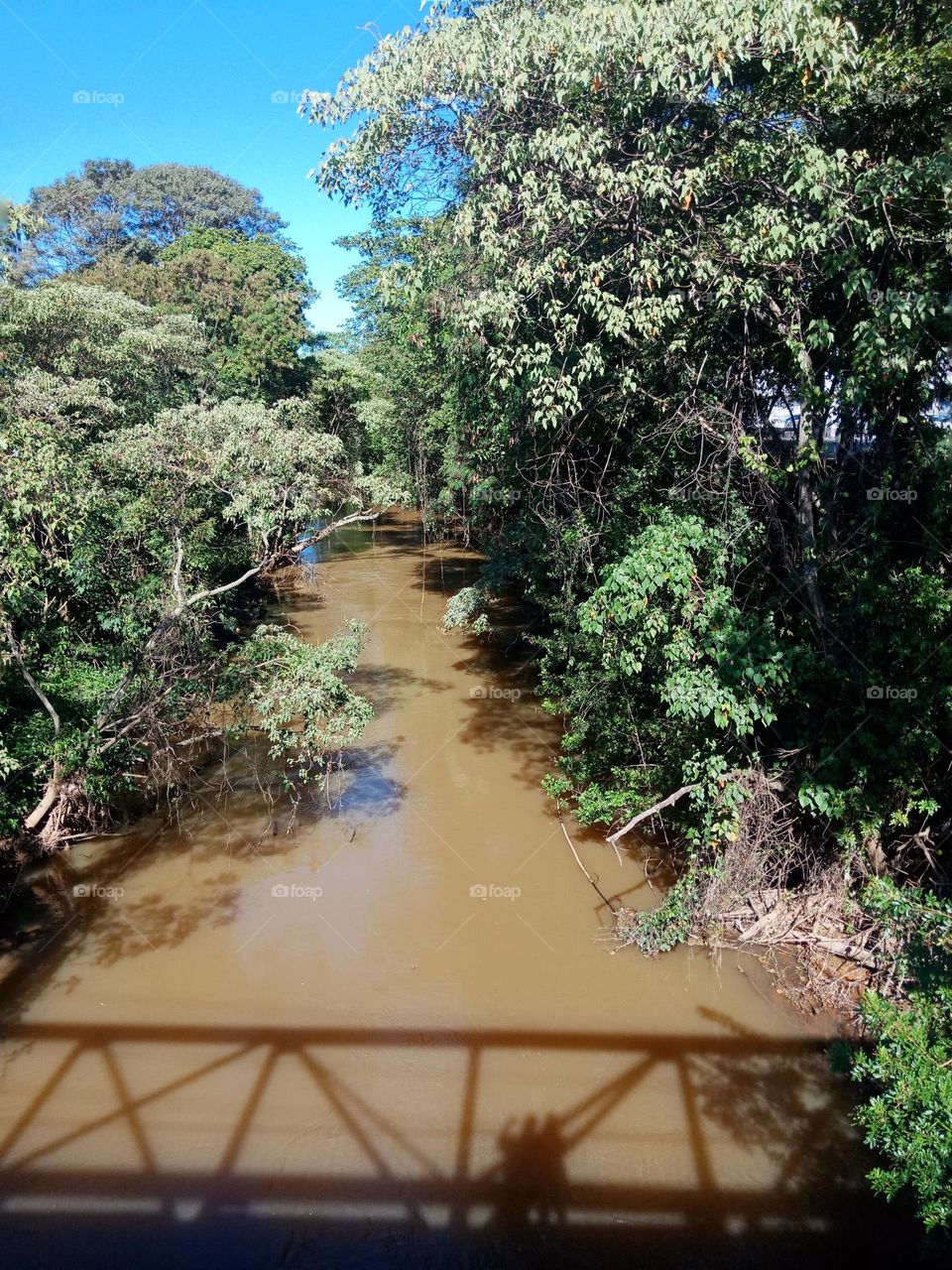 City river, Rio Camandocaia, Amparo -SP, view from a bridge