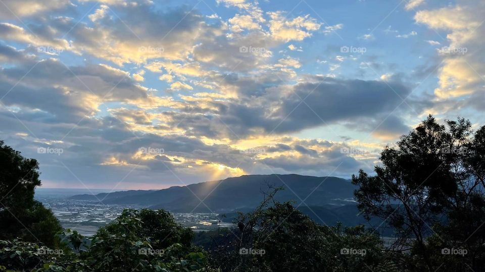 Beautiful mountain and sea of clouds scenery