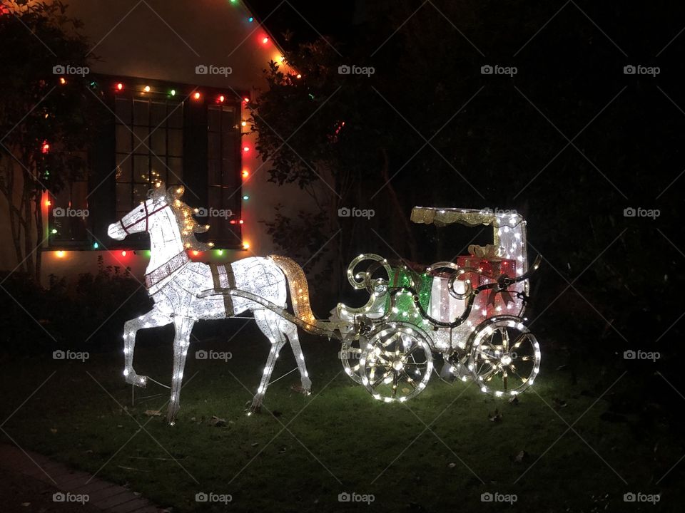 Christmas light horse and carriage 