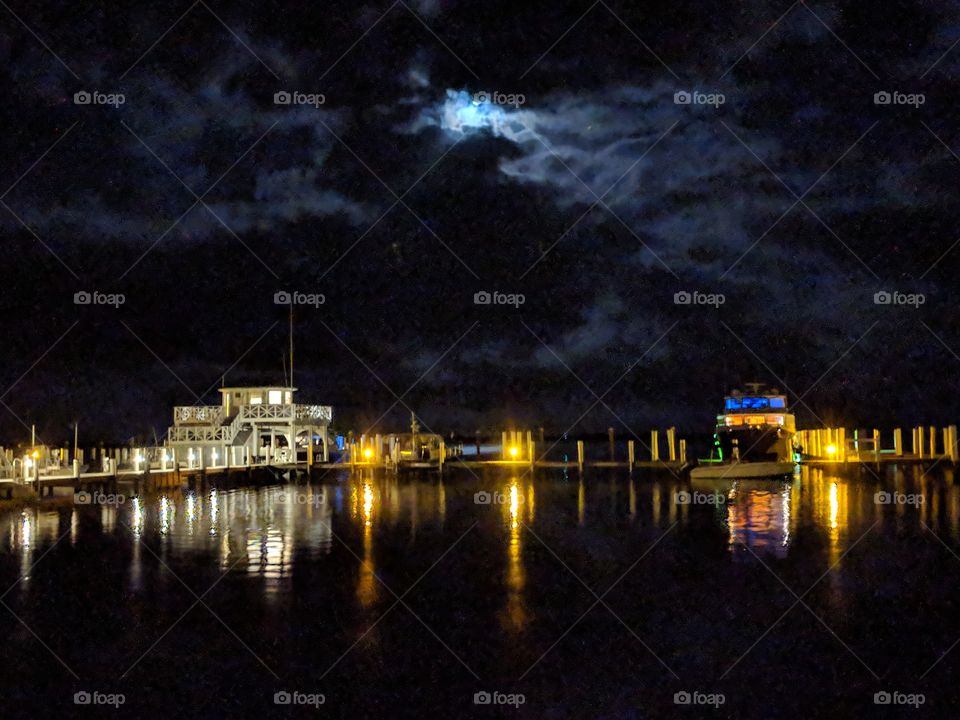 Marina at Night. Useppa Island.