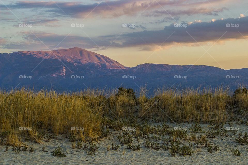 Mountain at sunset