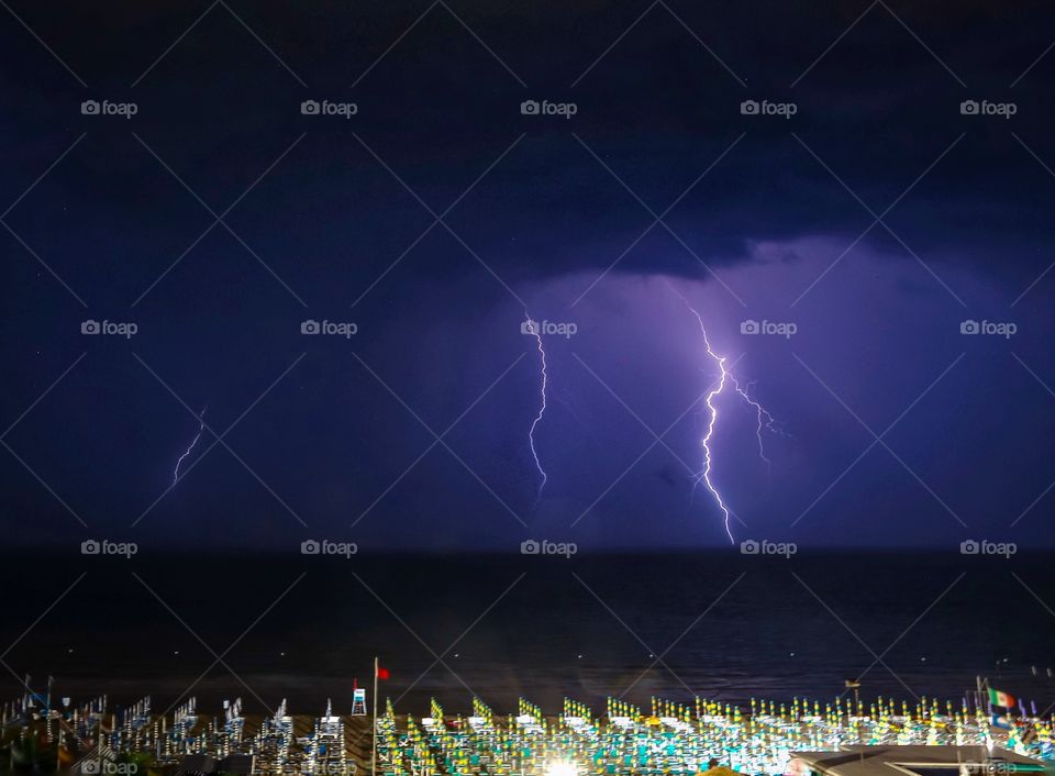 Thunderstorm over the sea 