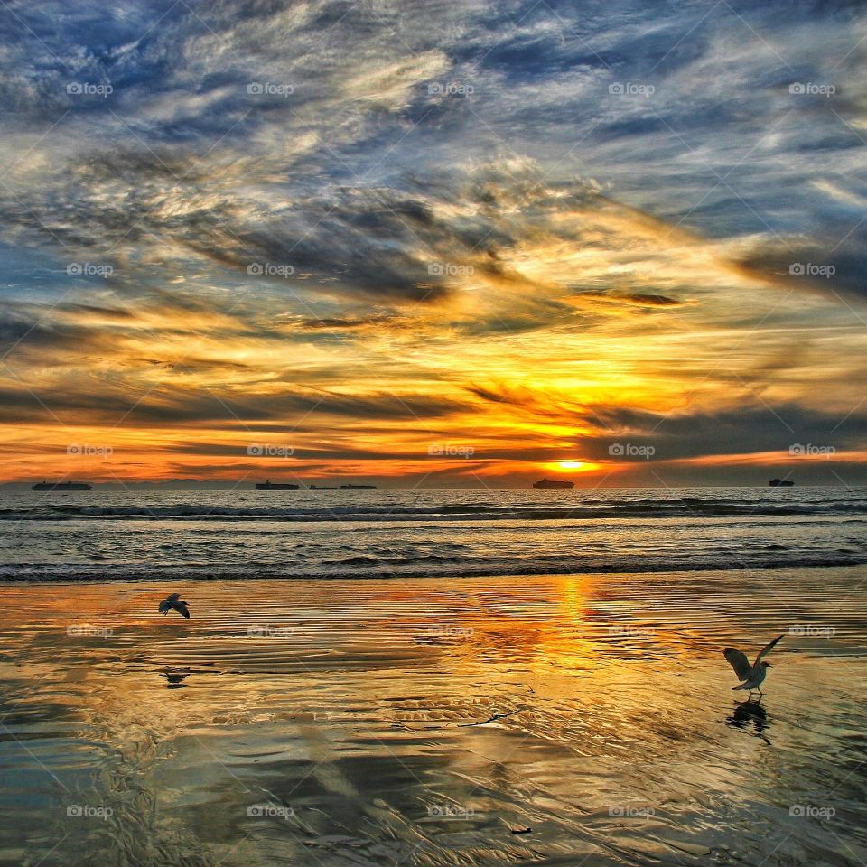 High angle view of pacific ocean