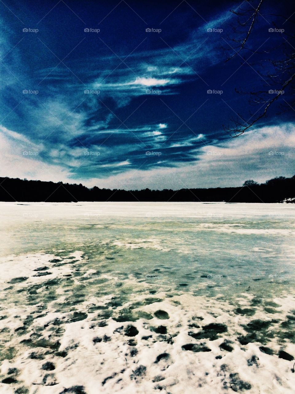 Winter and frozen lake
