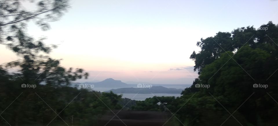 Taal lake volcano from a jeepney