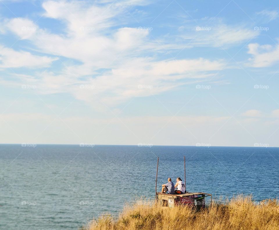 Minimalistic sea view panorama