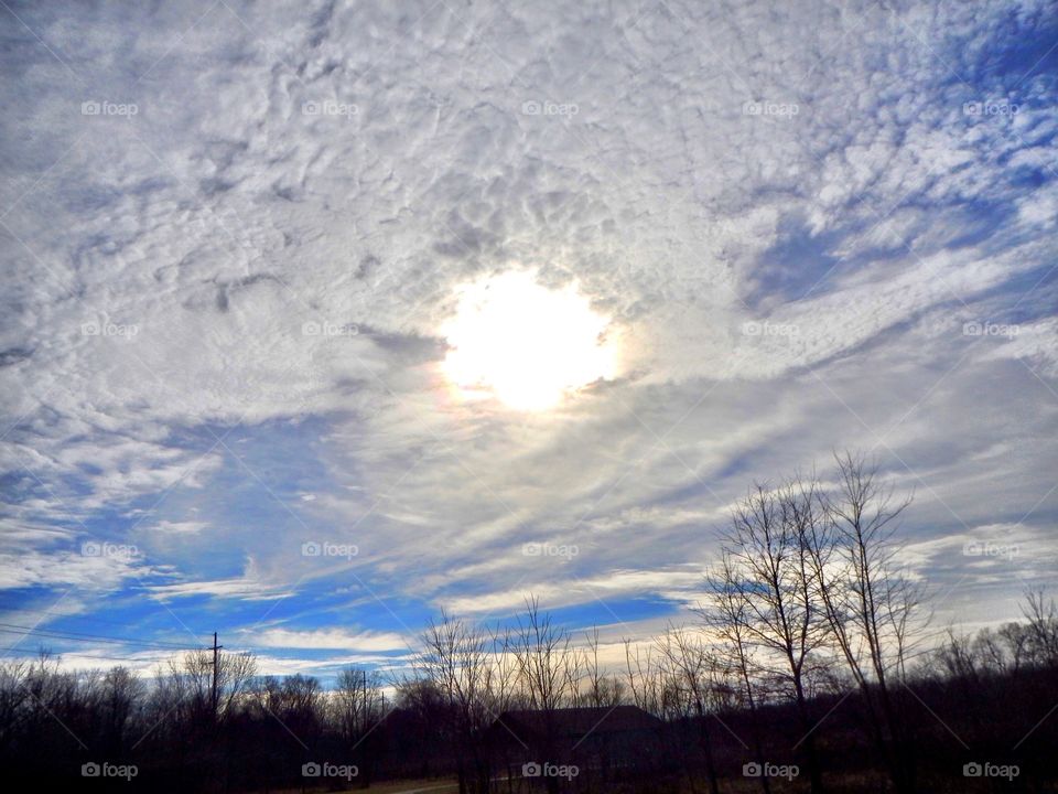 Sunny and cloudy sky