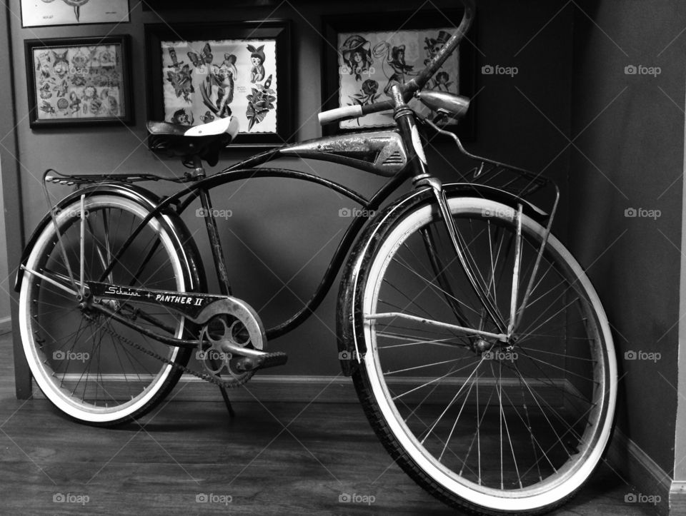 Schwann bicycle. An old bike at the tattoo shop 