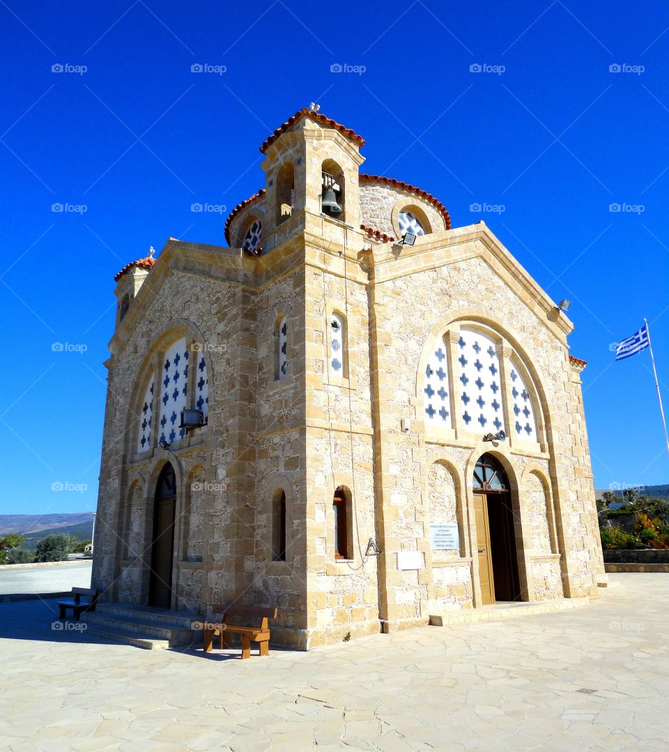 Agious Georgios church against clear sky