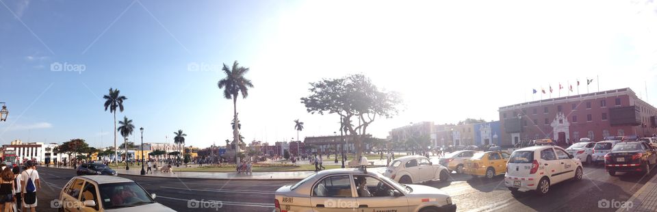 Panoramic of Plaza de Armas - Trujillo/ Peru