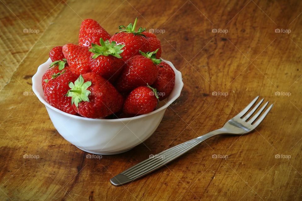 Strawberries. A bowl of strawberries