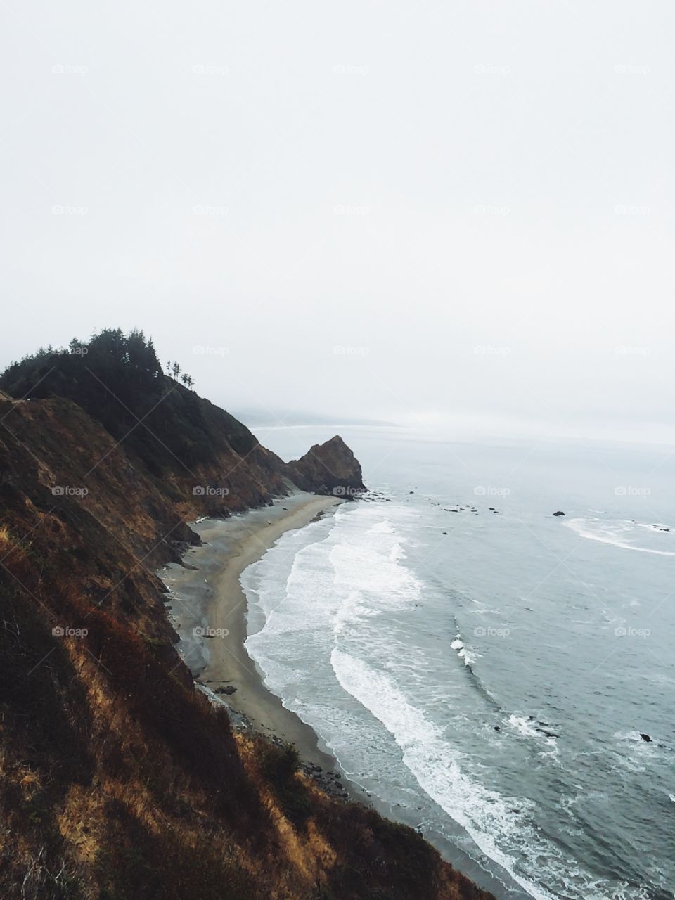 Ocean shoreline . Oregon's southern shoreline 