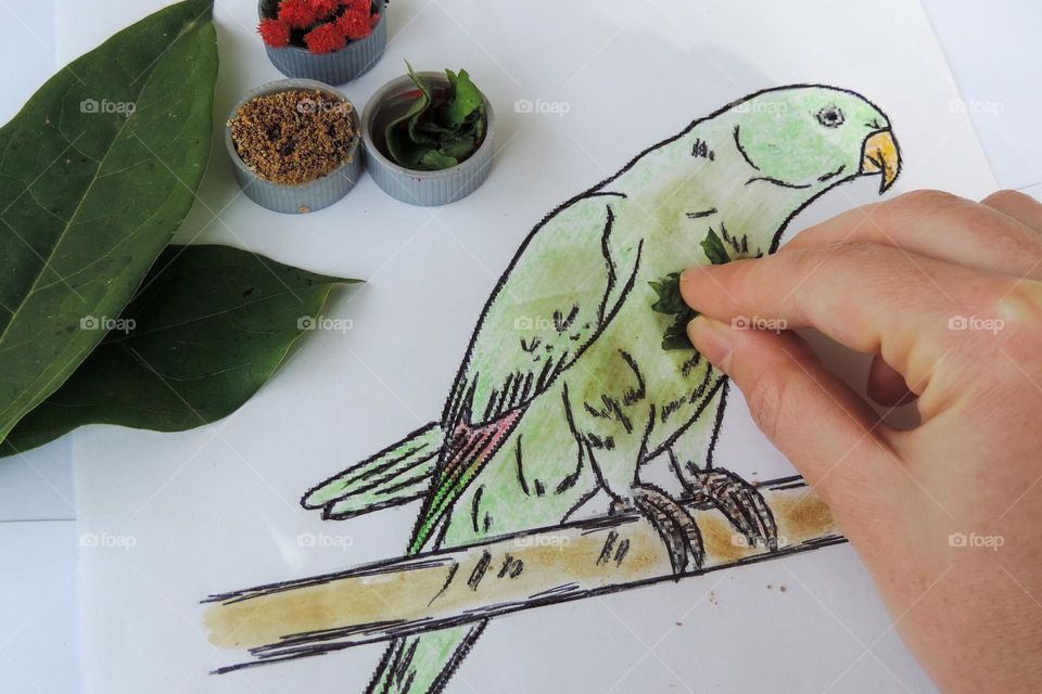 Painting with natural paints, reusing the beautiful colors that nature provides us.