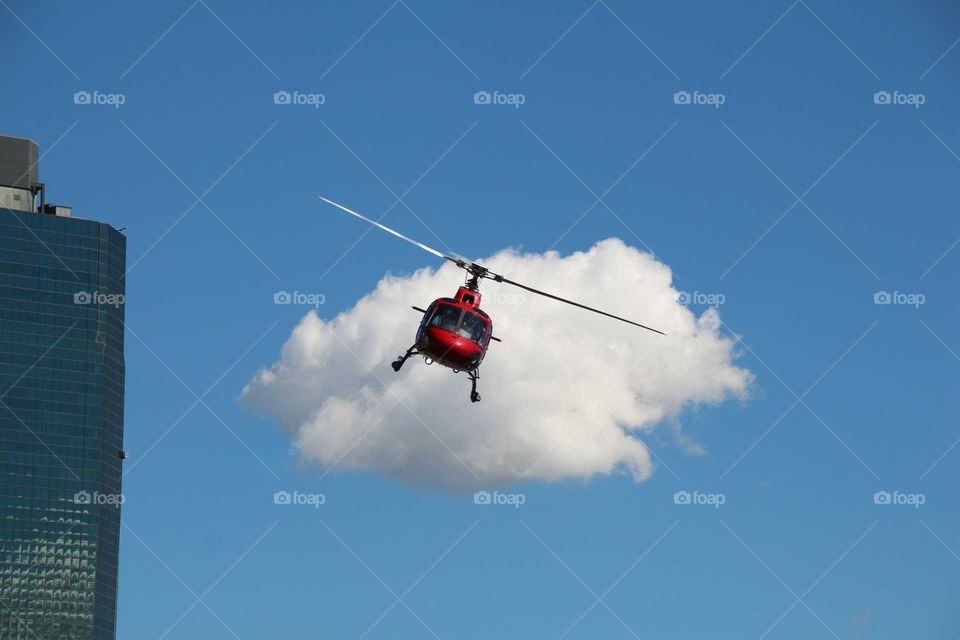 helicopter and cloud