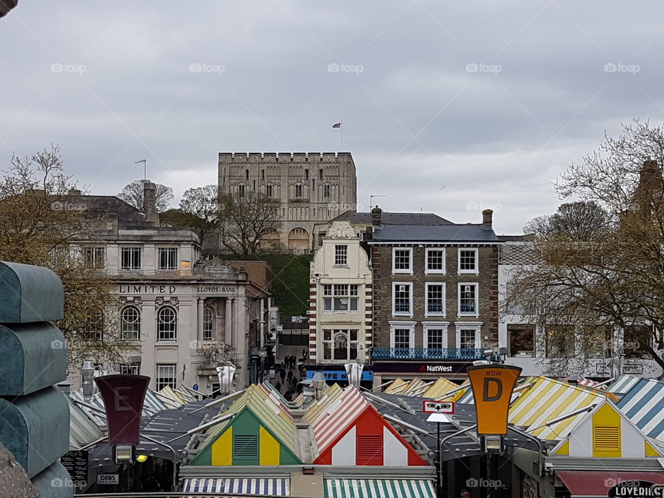 Norwich castle and market