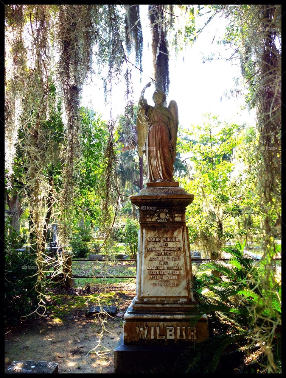 statue stone monument moss by cable