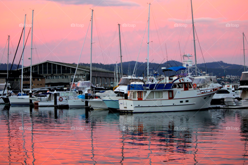 hobart sky pink red by cataana