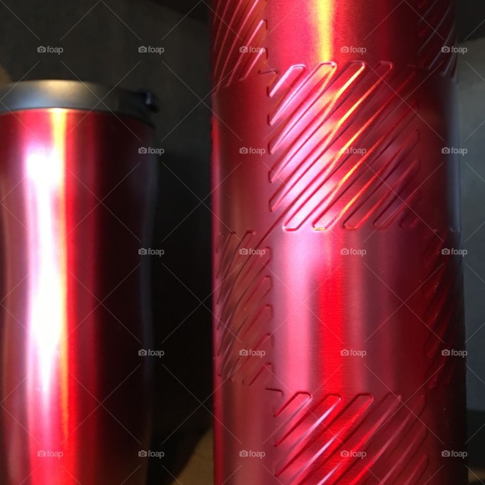 Red tumblers 