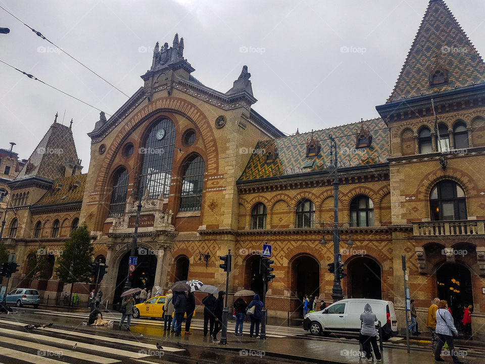 market hall on a rainy day